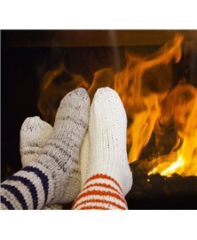 Knitted Socks – striped light brown